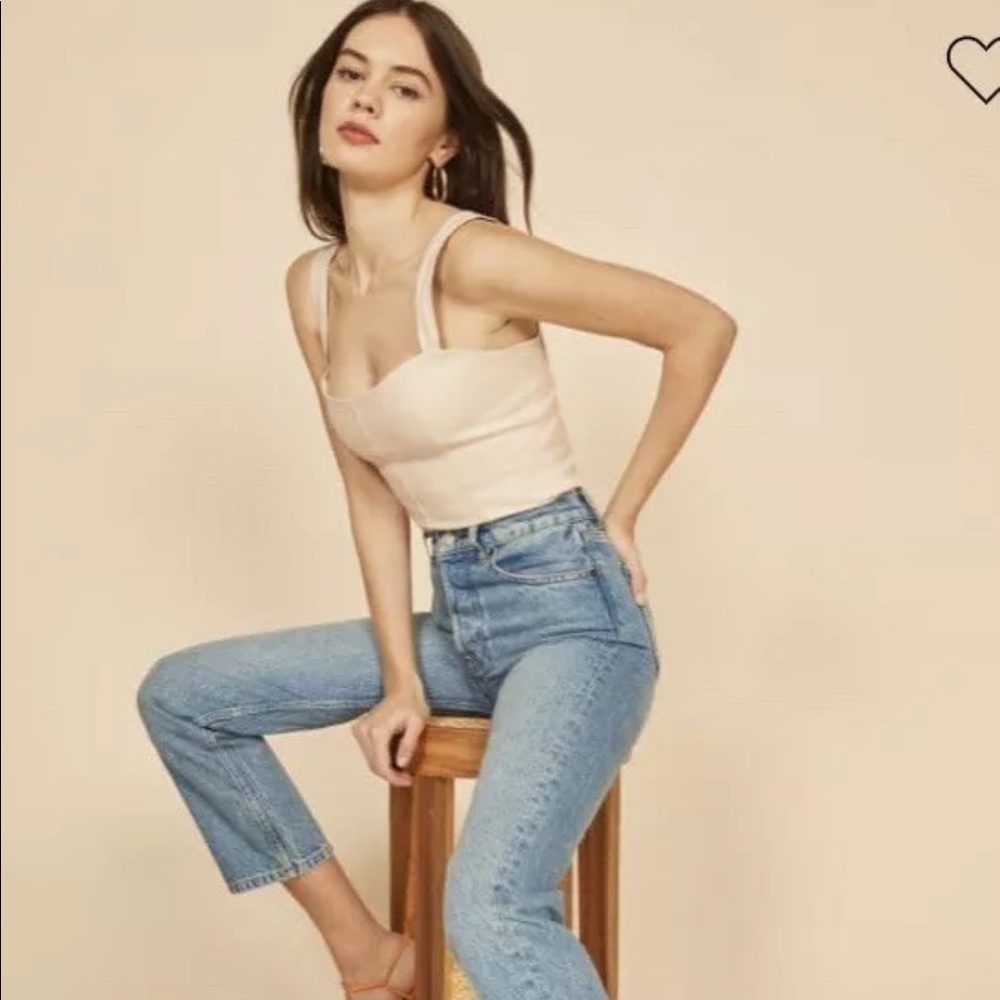 NWOT Reformation Natural Cream Linen Top US 2 - Picture 4 of 13